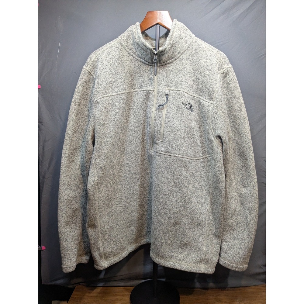 The North Face Gray Heather Fleece Quarter Zip Pullover